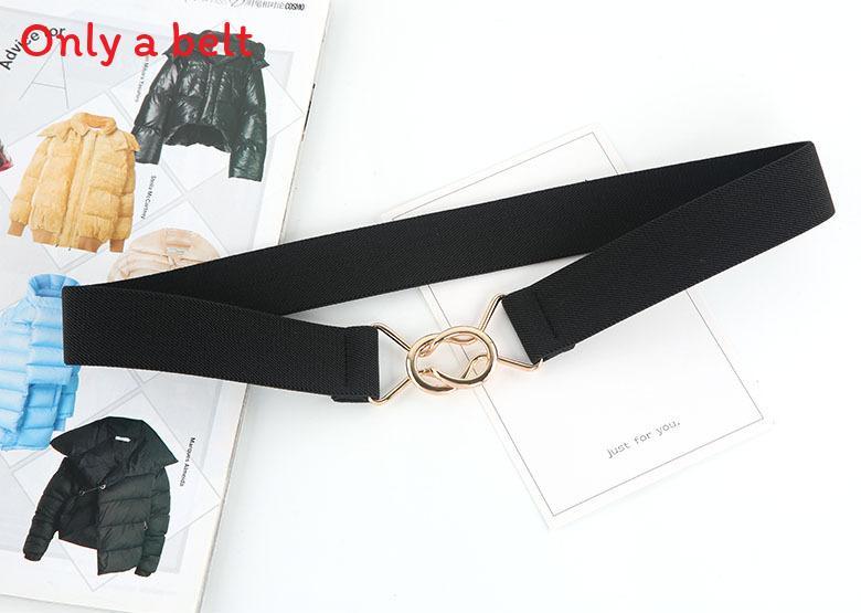 Fashion Black And Leopard Print Elastic Waistband With Buckle Design For Formal Events