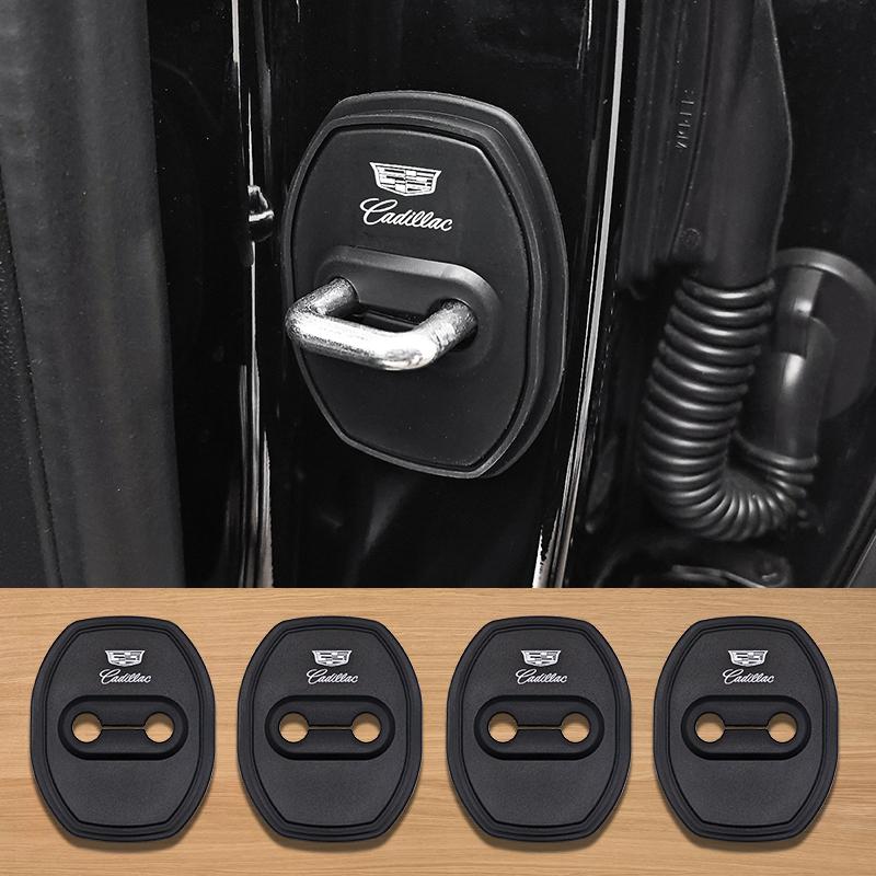 4 szt. Stylizacja Samochodu Pokrowce na Zamki Drzwi Samochodu Naklejka Etui Żel Krzemionkowy Do Cadillac Deville ATS BLS CT4 CT5 CTS ESCALADE STS XLR XT6 XTS