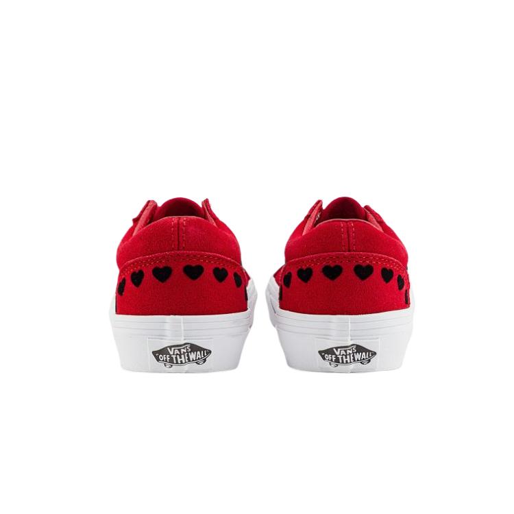 Vans Old Skool Casual Comfortable Versatile Fashion Low Top Kids Skate Shoes Kids Sneaker Red VN000CY8REB