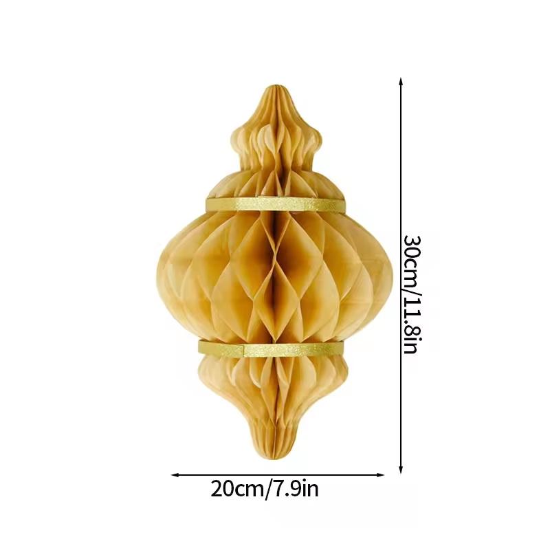 

Eid Al-Fitr Hanging Ornaments Paper Honeycomb Lantern Pendant 2026 Muslim Party Decoration Desktop Ornament Diy Party Decoration кавовий