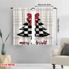 2pcs,2D plane printing Contemporary Curtains Buffalo Plaid Christmas Tree Merry Bright Polyester Easy Install (without rod)