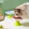 Elevated Ceramic Cat Bowl Flower Design Food Bowl High Foot Water Plate Snack Dish with Stand for Neck Protection Drinking Water