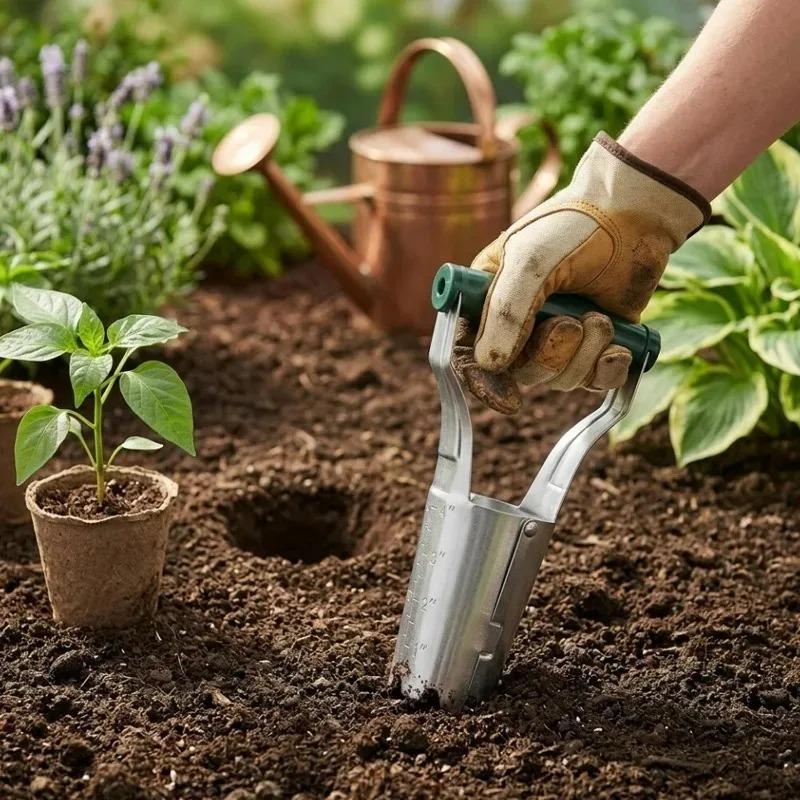 Precision Garden Hole Maker with Release Handle Seedling Transplanting Flower Planting Seedling Planter Home Gardening Supplies
