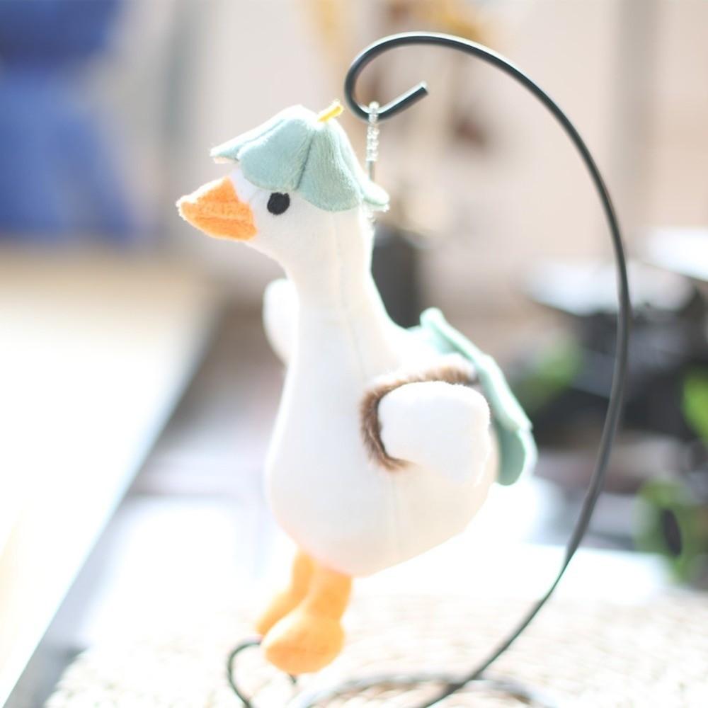 Cartoon Plush Goose Keychain Soft Big White Goose Charm Big White Goose Key Chain  Backpack Decor