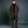 Men's Double-Breasted Trench Coat Notched Lapel Button Down Knee-Length Business Casual Long Jacket Overcoat for Men Fall Winter Coat With Pockets