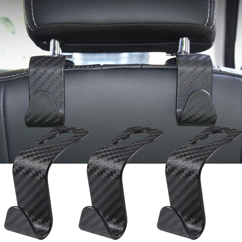 2/4PCS Carbon Universal Auto Seat Headrest Hook Seat Back Headrest Hook Vehicle Seat Organizer Holder Car Accessories Interior