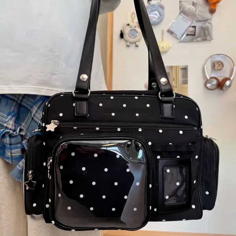 Market-6 Japanse Itabag Mode Transparant Raam Crossbody Tote Grote Capaciteit Schoudertas voor Straatfotografie black