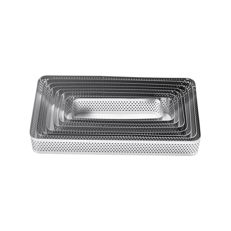 MDNG Perforated Rectangular Mousse Tart Ring Set