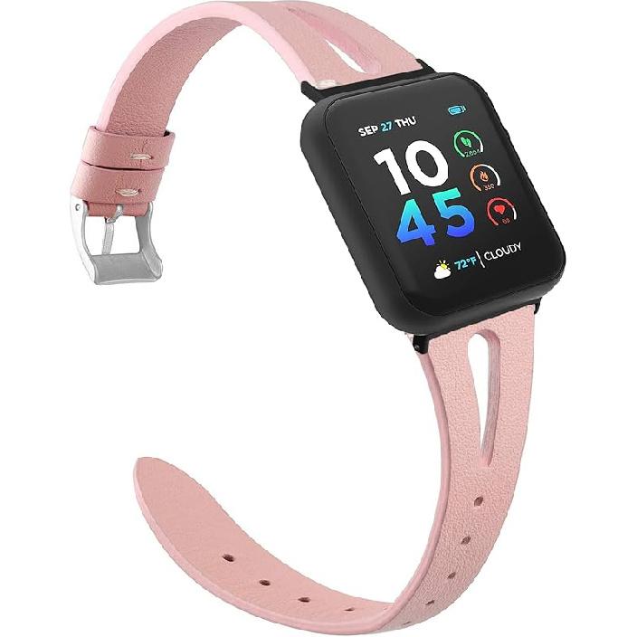 Compatible for ITOUCH AIR 4 Bands, 24mm Slim Vintage Leather Strap Replacement for Women, Man, Wristband Accessories Compatible for ITOUCH AIR 4 41mm