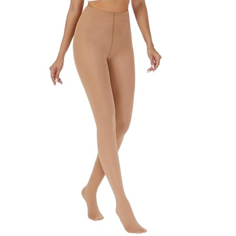 Luxdovi Collants Femme Ultra Doux 50 Deniers Aspect Soie Semi-Opaques Couleur Unie Taille Haute Bas Collants Pieds