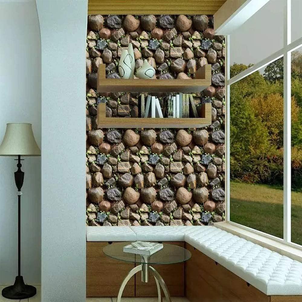 Self Adhesive Vinyl Rock Stone Wallpaper for Kitchen Backsplash Bathroom Walls Removable and Waterproof
