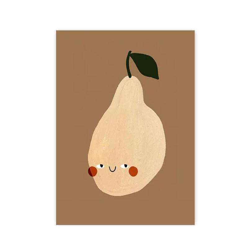 Cartoon Cute Strawberry Lemon Abstract Fruit Poster and Prints Nordic Wall Art Canvas Painting Pictures for Kids Room Home Decor