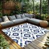 Washable Doormat Indoor Outdoor Blue Patterned Rug Non Slip Floor Mat Home Decor Entryway Welcome Mat Kitchen Bathroom Decor