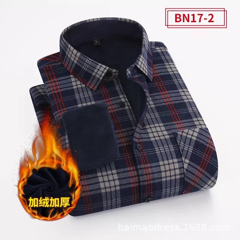Winter New Fashion Trend With Thick Fleece and Warm Plaid shirt For Men's Casual Loose Sports Plus Large Size High-Quality Shirt