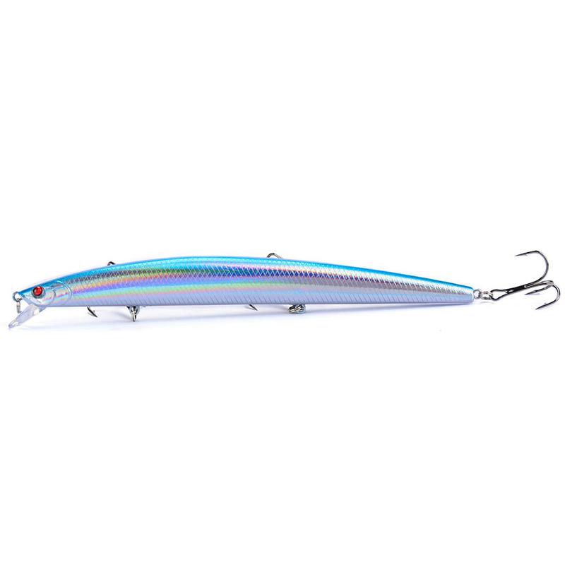 18Cm 24G Big Long Fish Minnow Sea Fishing Lure Bait 3D Eyes Strong Hooks Lures