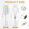 4Pieces Hand Mixer Accessories Stainless Steel Whisks Cooking Mixer Attachments for Effortless Mixing of Eggs Flour
