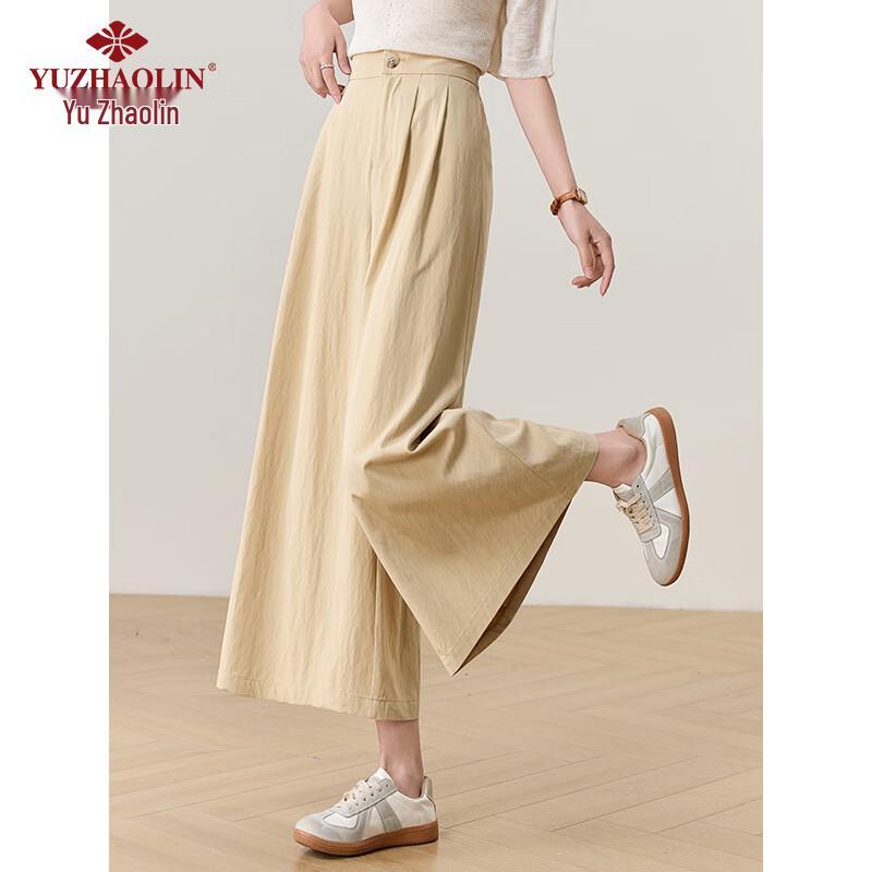 Yu Zhaolin Women's Summer Cropped Wide-Leg Casual Pants Y52X067