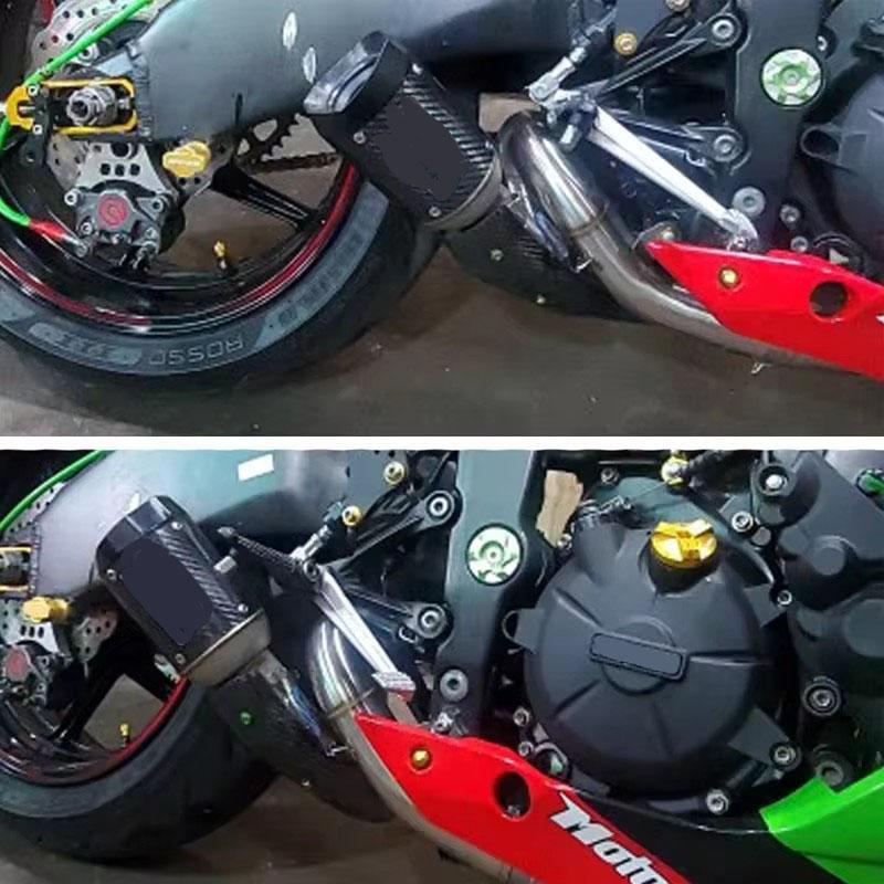 For Kawasaki Ninja ZX6R ZX-6R 636 2009-2024 Escape Motorcycle Exhaust Middie Link Pipe 51MM Slip-On With Carbon Muffler Tips