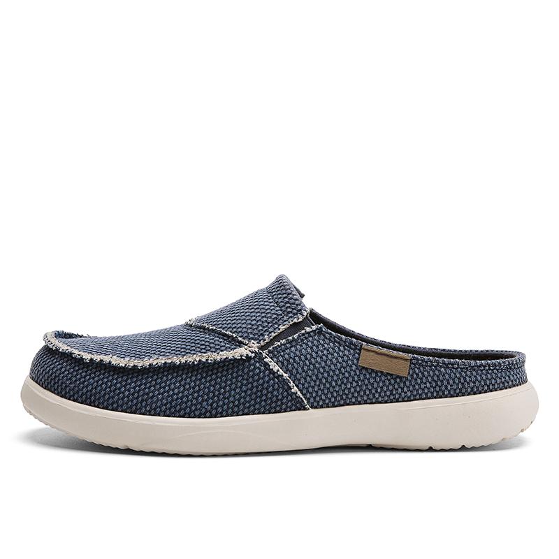 

Men Slippers Classic Outdoor Slip- Canvas Shoes Men Light Breathable Flat Loafers Soft Indoor Home Casual Slippers 39 синій