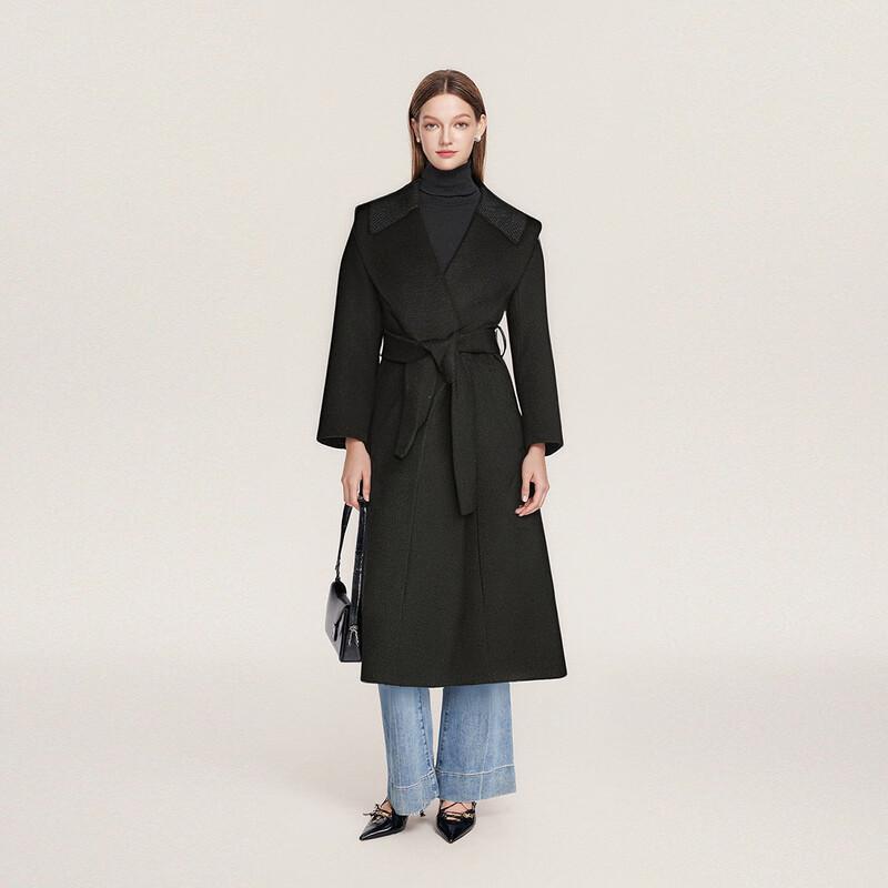 FivePlus Women's Mid-Length Wool Blend Lapel Coat