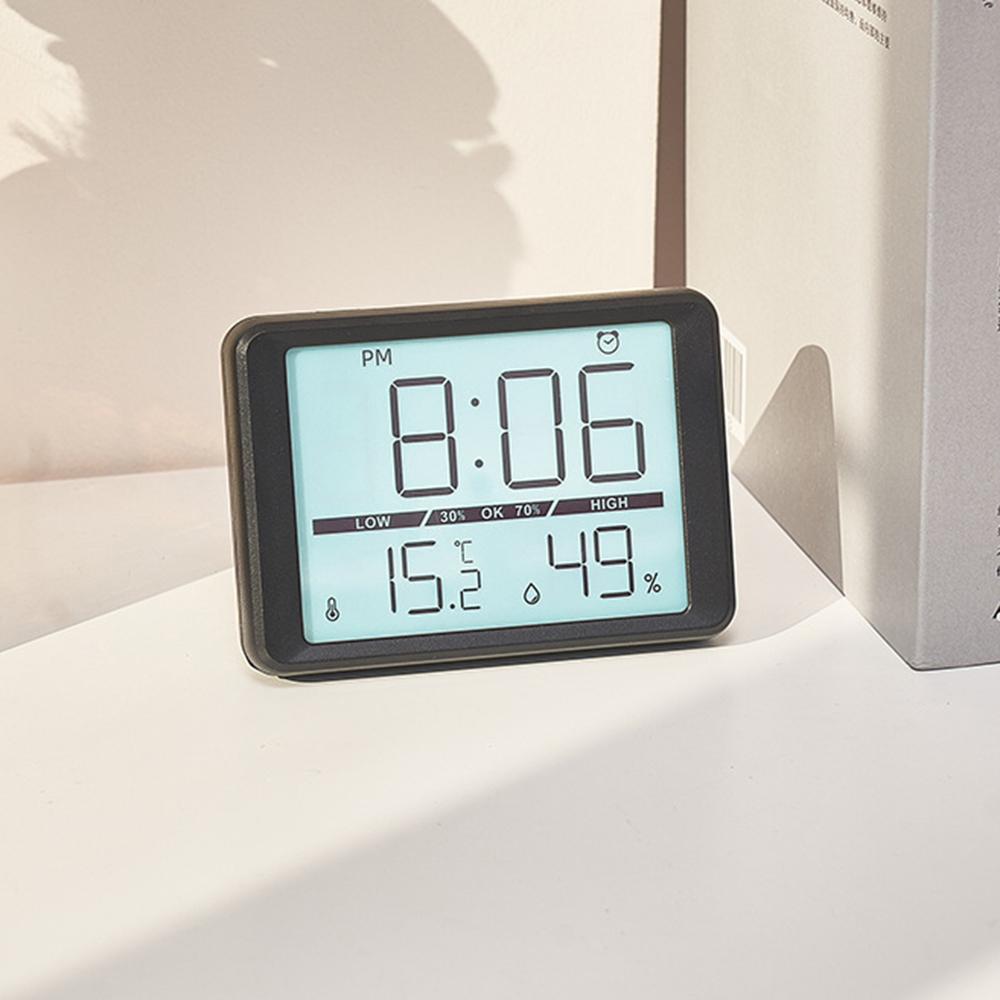 2308 Ultra Thin Magnetic LCD Digital Clock Bedside Temperature Humidity Display Alarm Clock