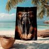 Custom Name Ultra-Soft Beach Towel with Elephant Theme,Ideal for Pool - Camping, Diving - Perfect Travel Essential, Vibrant Beach Towel.