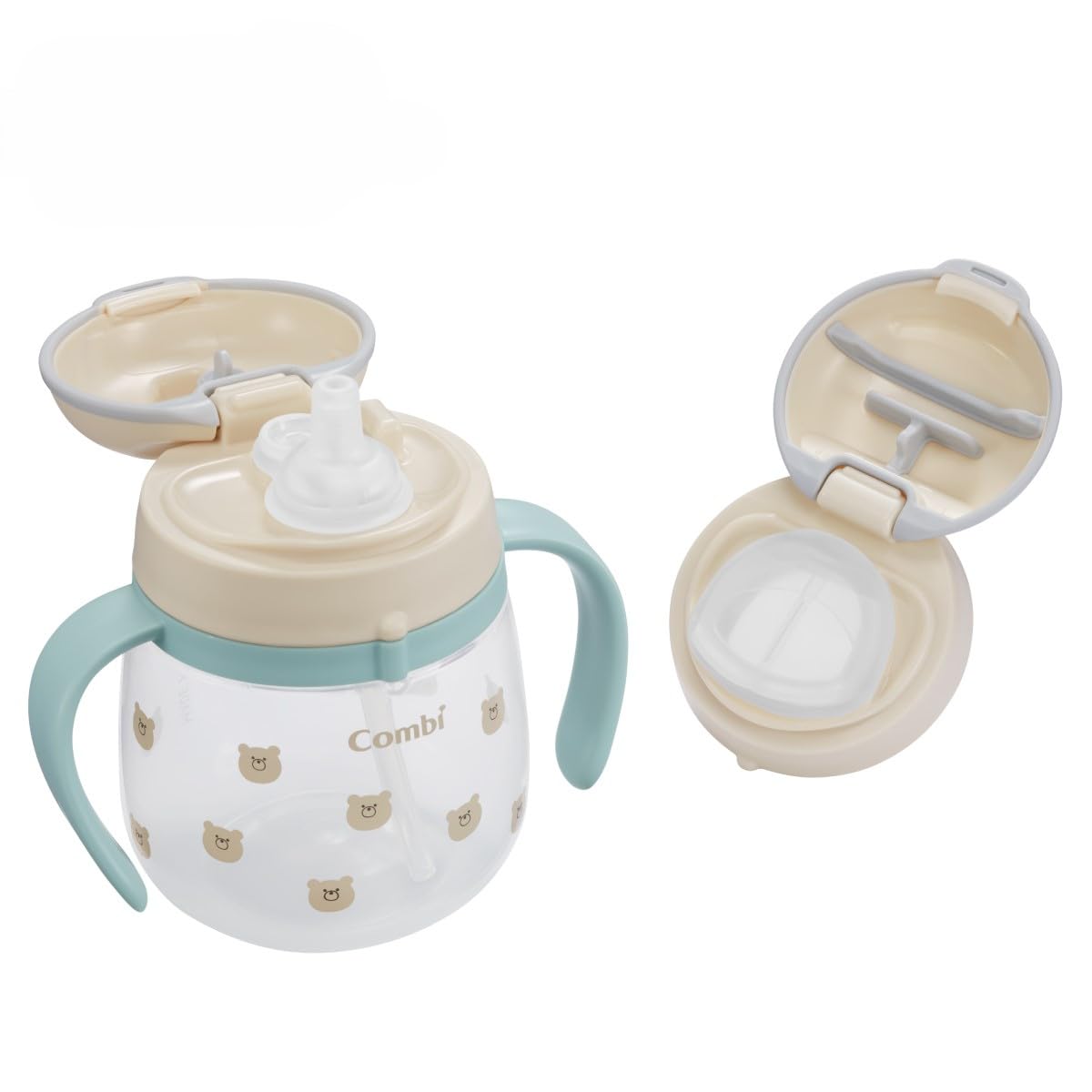 

год Combi Rakumug Соломенная чашка Первый набор 240 мл Медведь С 4 месяцев Сделано в Японии Серия кружек [25-я модель] & слоновая кость