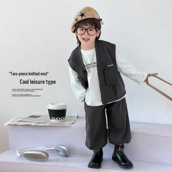 Boys' Trendy Korean Crew Neck Sweatshirt - Autumn & Spring Fashion