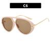New Fashion Big Frame Pilot Yellow Sunglasses Women Men Brand Vintage Punk Outdoor Beach Sun Glasses Female