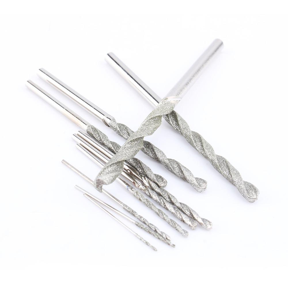 10Pcs Twist Tip Twist Drill Bits Diamond Tipped Drill Bit  for Glass, Tile, Stone and Jewelry Making