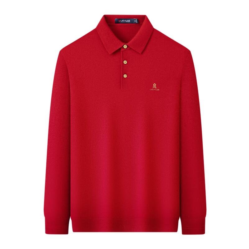 MONTAGUT Men's 32% Merino Wool Turn-down Collar Long Sleeve Sweater