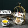 Bone China Fruit Plate European Light Luxury Multi-layer Cake Plate Household Hotel Banquet Double-layer Pastry Display Stand High Value