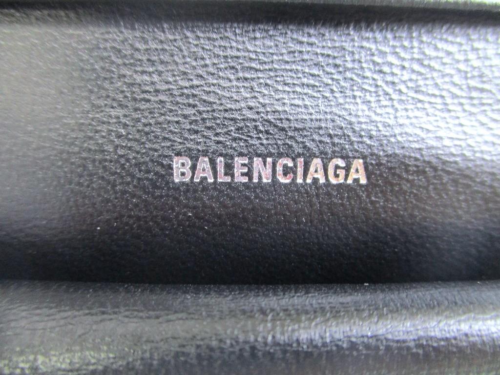 Authentic BALENCIAGA Black Leather Bifold Wallet Compact Wallet #a898  Refurbished