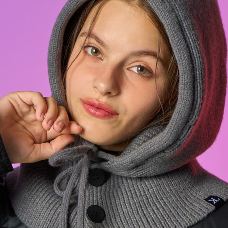 

KOLEAT [Real Knit ver.] Winter Ribbon Strap Balaclava Hat [Gray] Gray_FREE