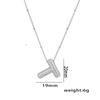18K Gold-Plated Copper Necklace with Micro-Inlaid Zirconia & 26 Letter Pendant - Classic and Versatile European-American Jewelry