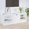 TV Stand - White - 102x35.5x36.5 Cm - Engineered Wood - Classic Style - Easy Assembly