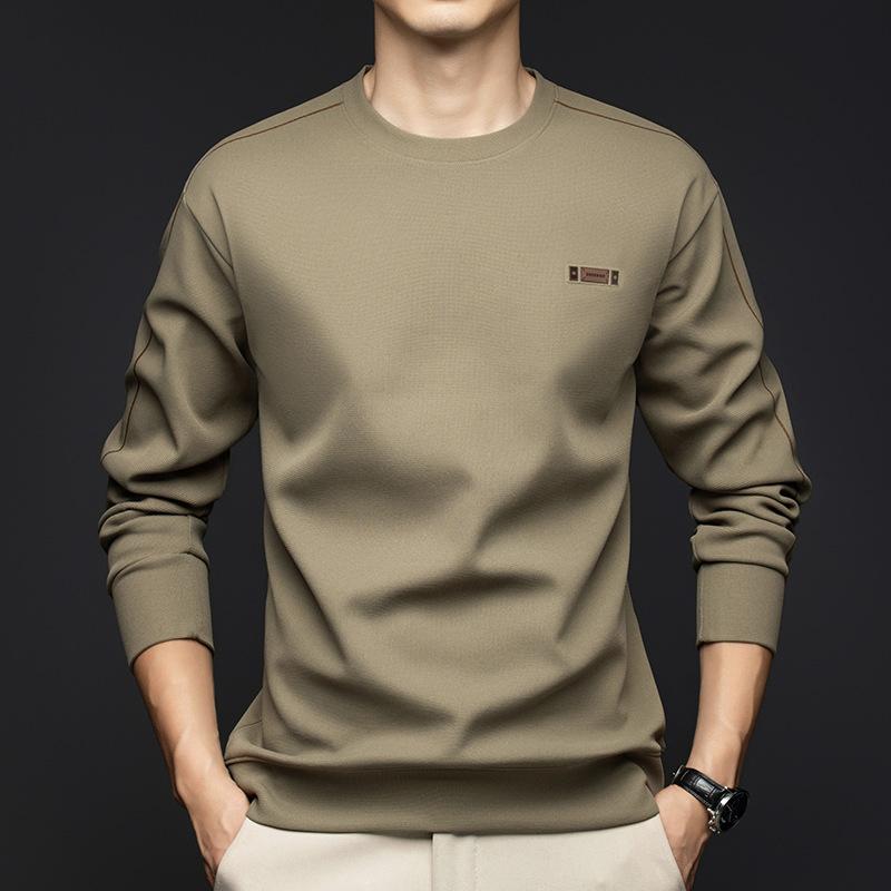 Spring and Autumn Men's Sweatshirts In High-end Round Neck Pullover Casual and Versatile Boys Hatless Jacket Base Shirt T-shirt Men