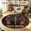 Round Rug Custom NameRammstein Pattern Non Slip Carpet Home Floor Decor