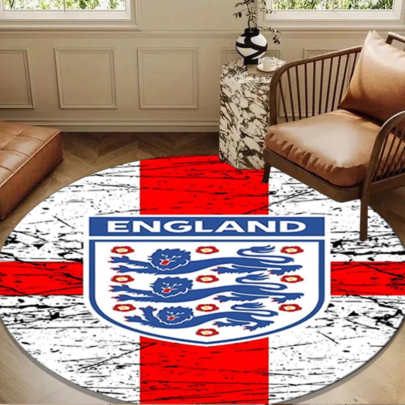 EnglFootball Crest Round mat Home Decor, Chair rug For livingroom,Bedroom, doormat home decor Birthday Gift Christmas Gifts