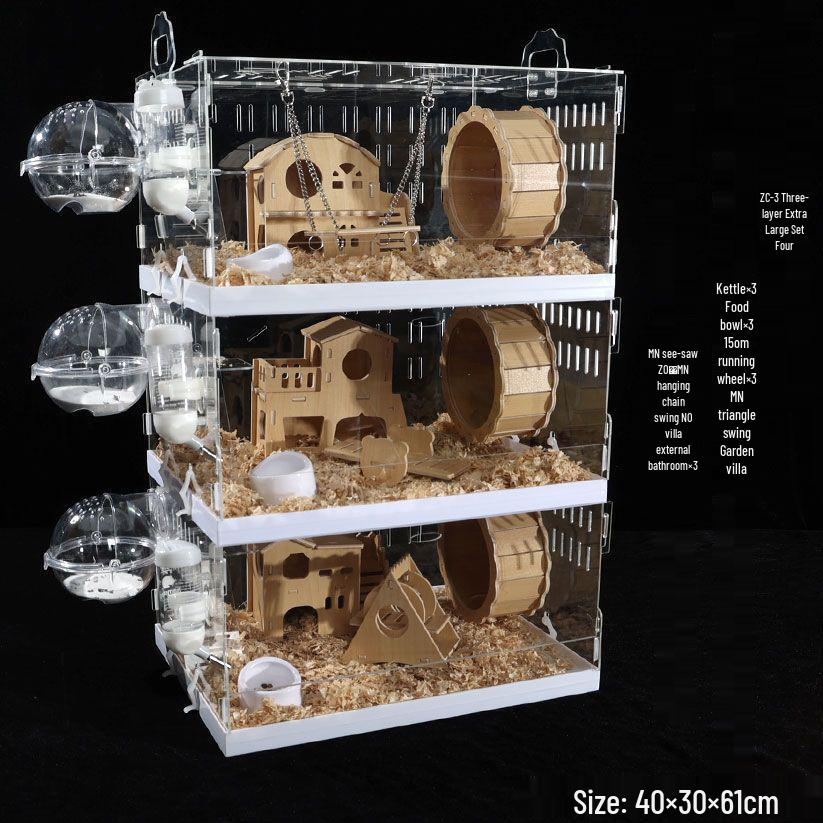 Клетка для хомяка Golden Bear Двухслойный акриловый роскошный набор «Вилла»