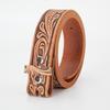 Men's Retro Embossed Cowhide Leather Belt Strap - No Buckle, Versatile Casual Style