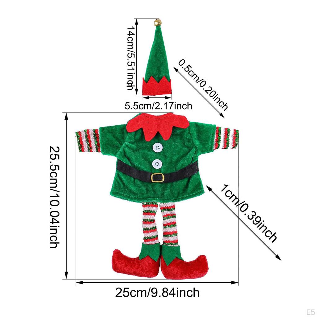 Ubrania z butelek wina wielokrotnego użytku na Boże Narodzenie, pokrowiec na świątecznego elfa do ozdoby domu