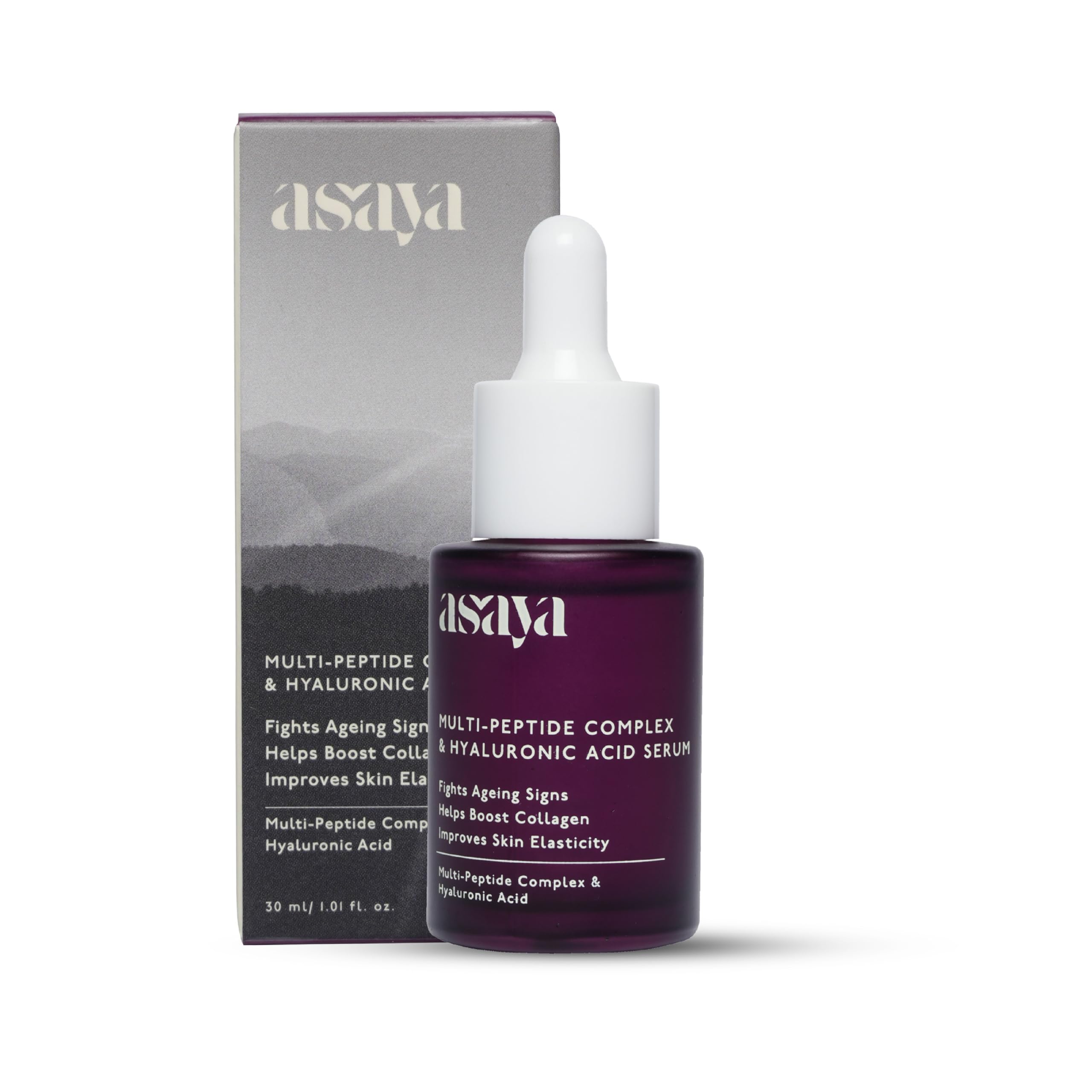 Asaya Multi Peptide Day/Night Face Serum with Hyaluronic Acid | Collagen Boosting, Night Serum for Glowing Skin | Anti-Aging Serum | 5% Tripeptide