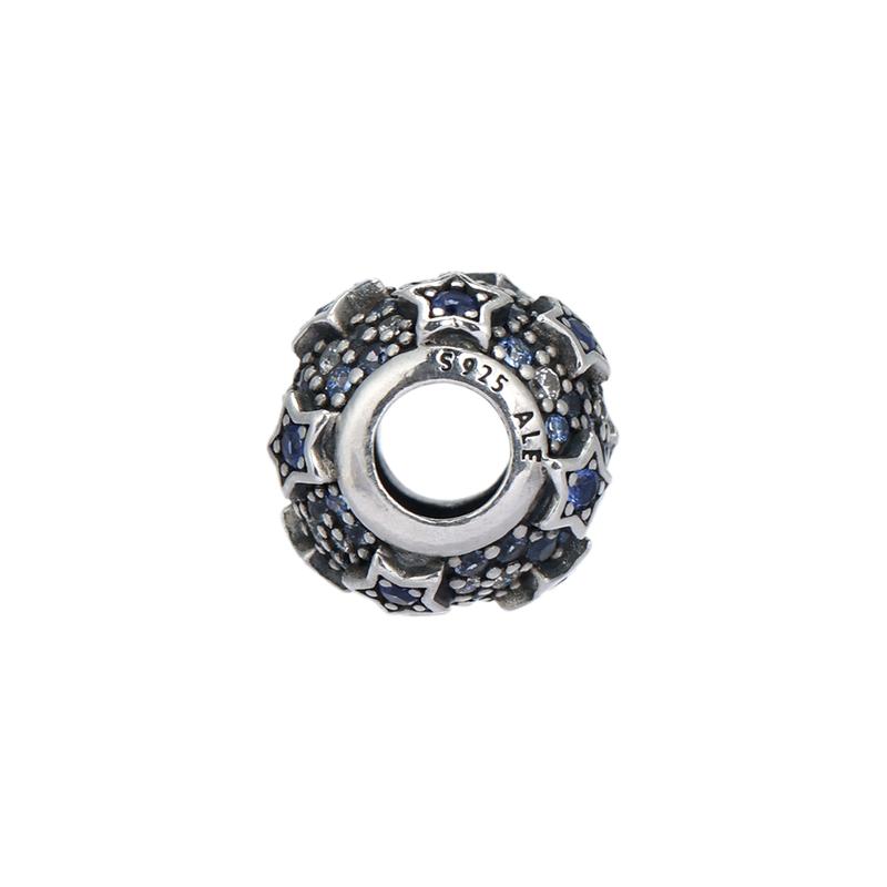 Pandora Star Embossed Pavé Pavé Charm 925 Silver Pendant Women's 798467C01