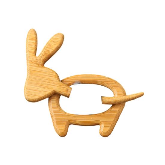 Wooden Animal Brooch Cute Dog Cat Sweater Pin Handcrafted Bird Rabbit Bear Turtle Scarf Brooch Pin for Sweaters Scarves Shawls