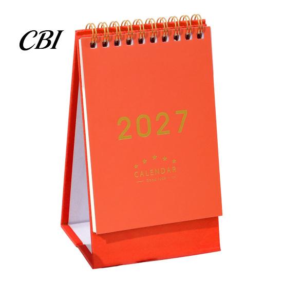 Large Desktop Calendar 2027 Desk Calendar, Standing Flip Minimalist Gold Foil Cover Daily Planner for Office Monthly Planner, Thick Paper Note Taking,