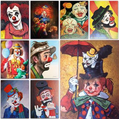 DIY 5D Diamond Painting Sad Clown Diamond Mosaic Cross Stitch Kits Home Decoration Full Round Diamond Embroidery