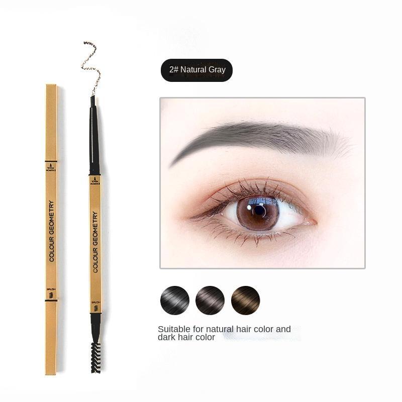 

Карандаш для бровей Автоматическое вращение, 2 головки, коричневый, водонепроницаемый, долговечный серый