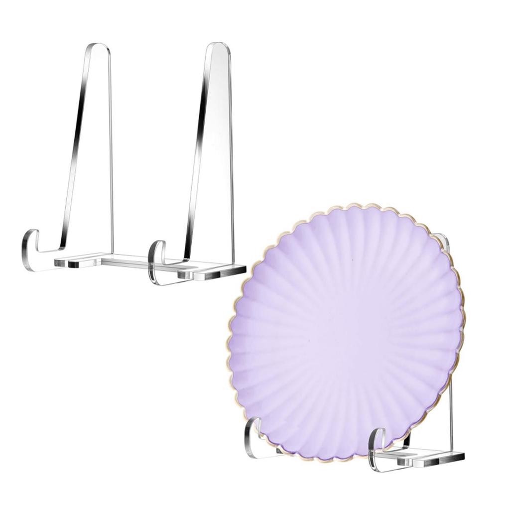Acrylic Plate Stand, Picture Frame Holder,Multipurpose,Stable Book Stand Easel for Cookbook Plaque Book Plate Desktop