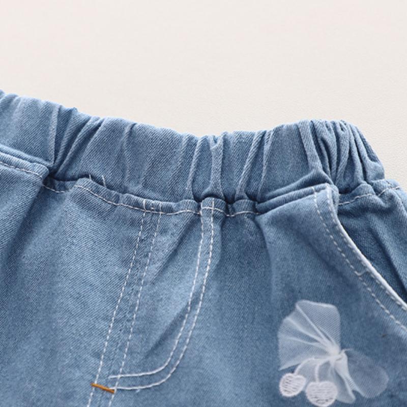 Girls Summer Suit Infants Short Sleeve Tshirt + Denim Shorts 2 Piece Set Fashion Children Clothing for 1-5 Years Old